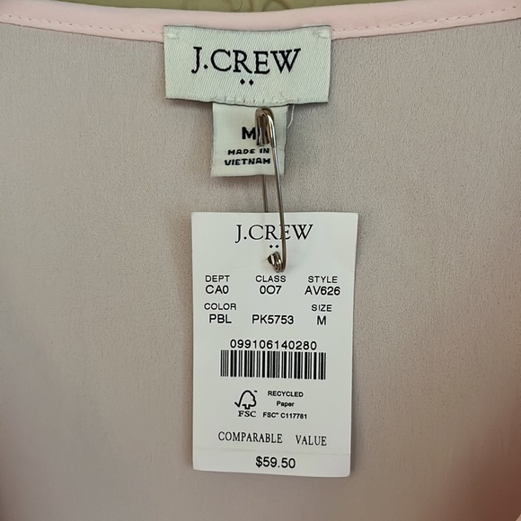 NWOT J.Crew Factory | Tie-front sleeveless blouse | Light Pink | Size M - Picture 12 of 14